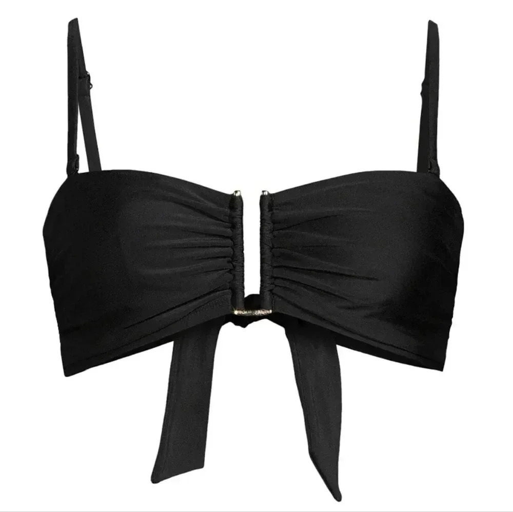 TIME AND TRU Women's Plus U-Ring Bandeau Swim Top Only. (New)